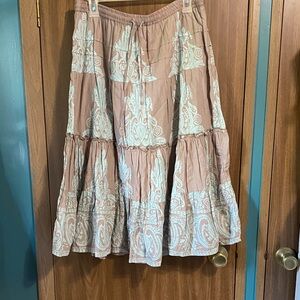 Maurices Tan and Cream A-Line Skirt